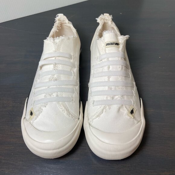 Rocket Dog Off White Canvas Slip On Sneakers Size 8 Woman's - Picture 3 of 7